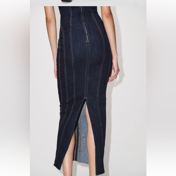 Zara ZW DENIM MIDI DRESS - Picture 2 of 8